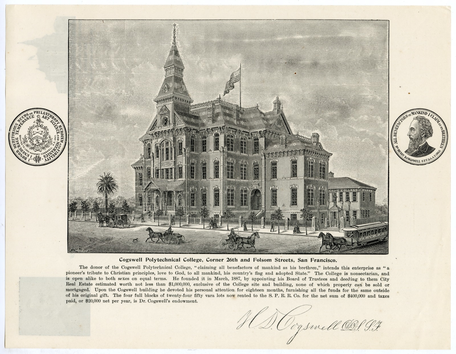 [Henry D. Cogswell], Archive of Photographs, Drawings, Manuscripts and Printed Matter Related to an Eccentric Californian Philanthropist, 1870s-90s