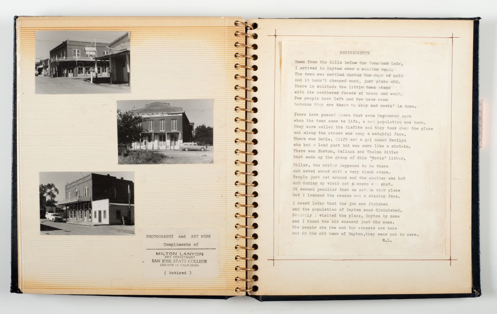 Milton Lanyon, Album of Original Drawings and Photographs from the Set of The Misfits, 1961