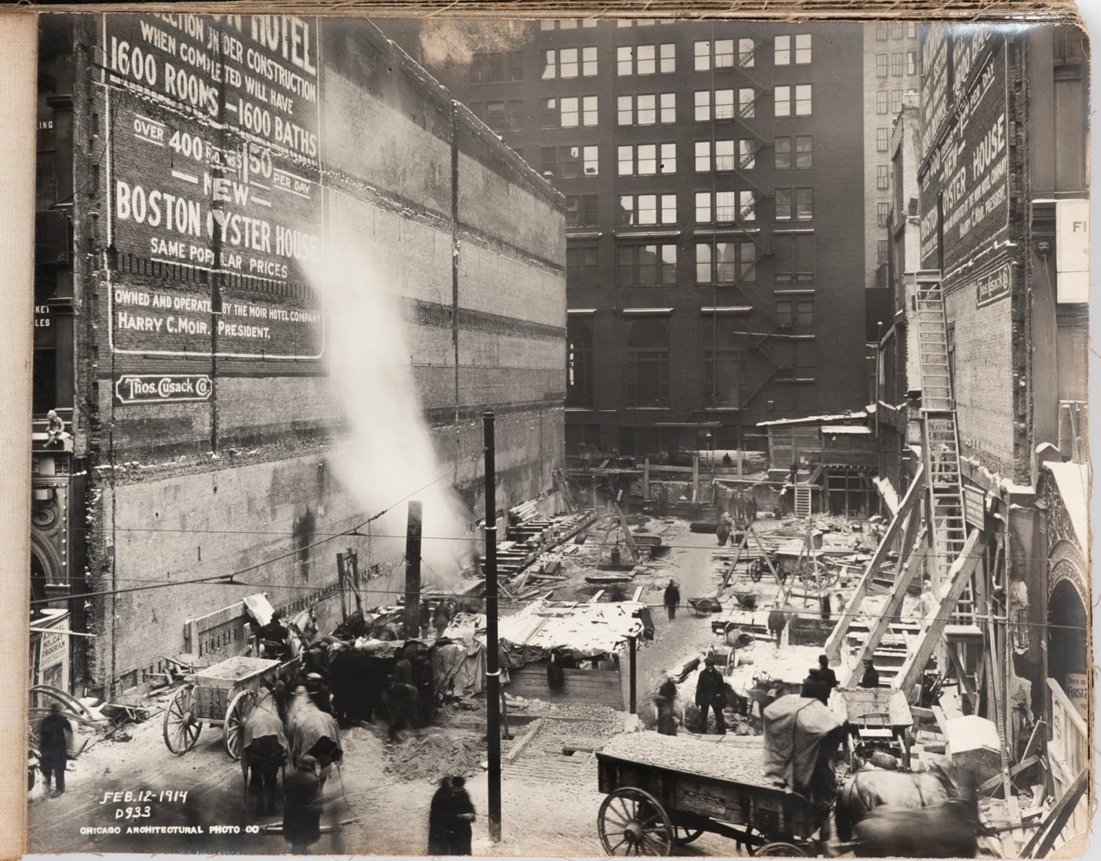 Chicago Architectural Photo Co., Presentation Album Documenting Construction of the New Morrison Hotel, 1914-17