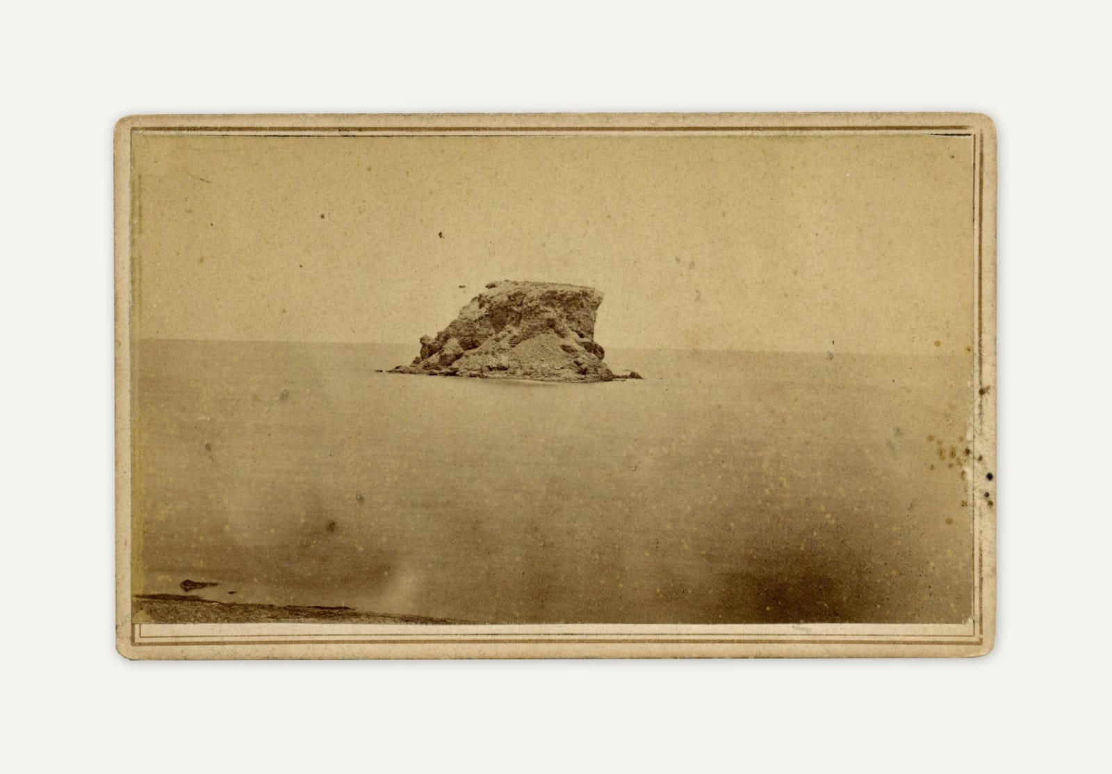 Savage & Ottinger, Carte-de-visite of the "Black Rock in the Lake," Salt Lake City, 1860s