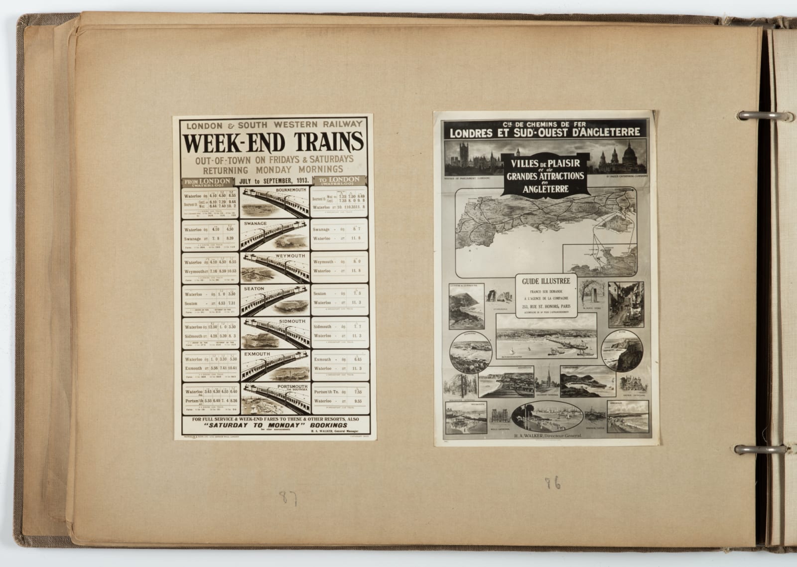 [London and South Western Railway], Presentation Album of Travel Posters Along the Famed English Line, 1920s