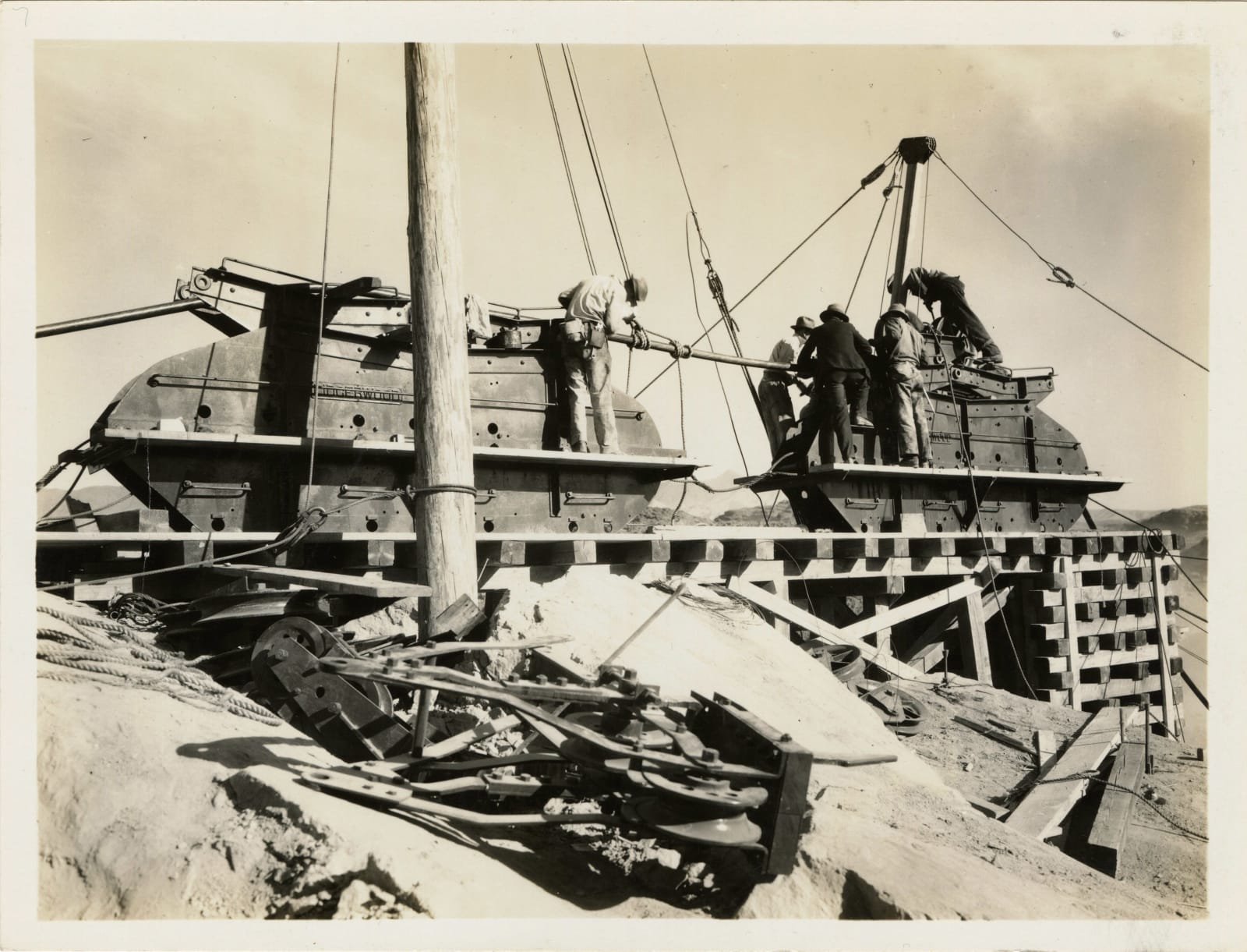 [Hoover Dam], Large Group of Photos Documenting Early Days of Construction, 1932