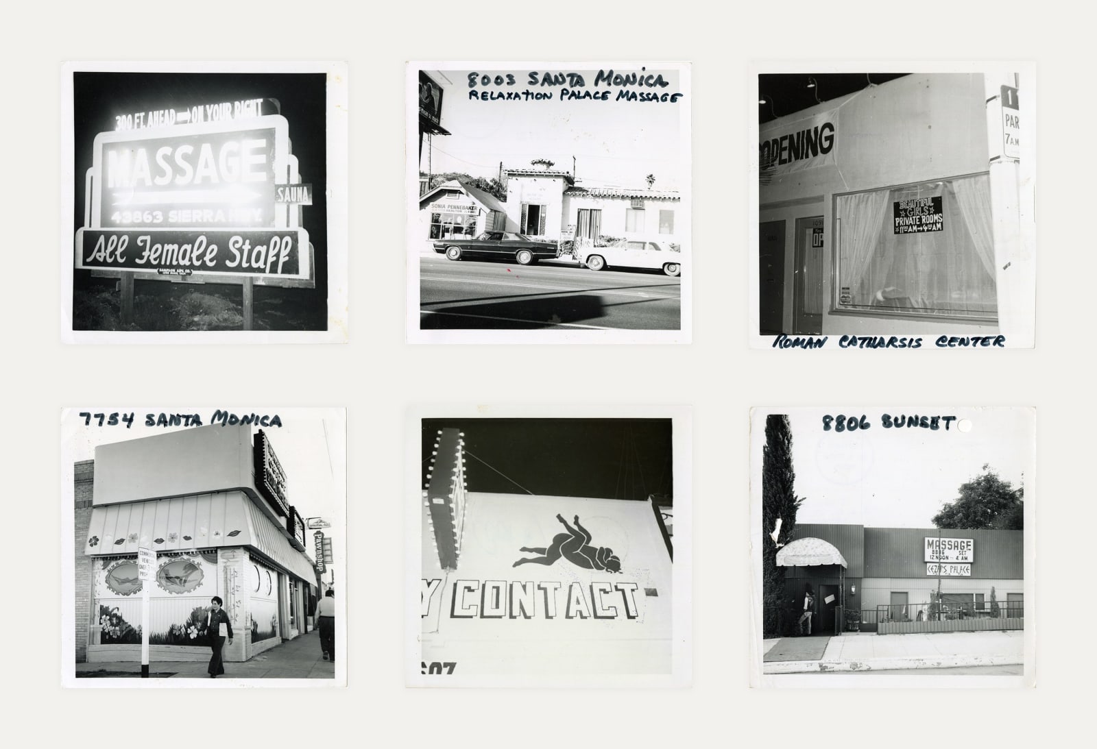 [Massage Parlors], Collection of Gritty Evidence Photos Documenting Los Angeles Spas, 1970s
