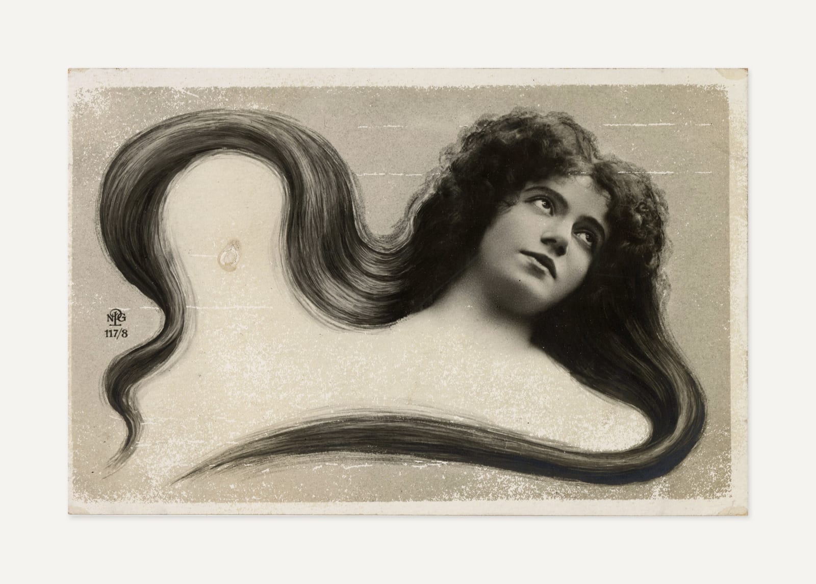 Unknown (French), Surrealist Portrait of a Woman with Flowing Hair, 1900s
