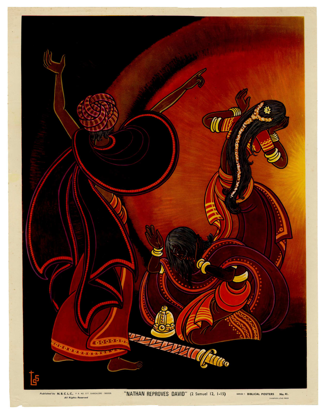 Sister Claire, SMMI, Rich and Vivid Series of Biblical Posters from India, 1970s