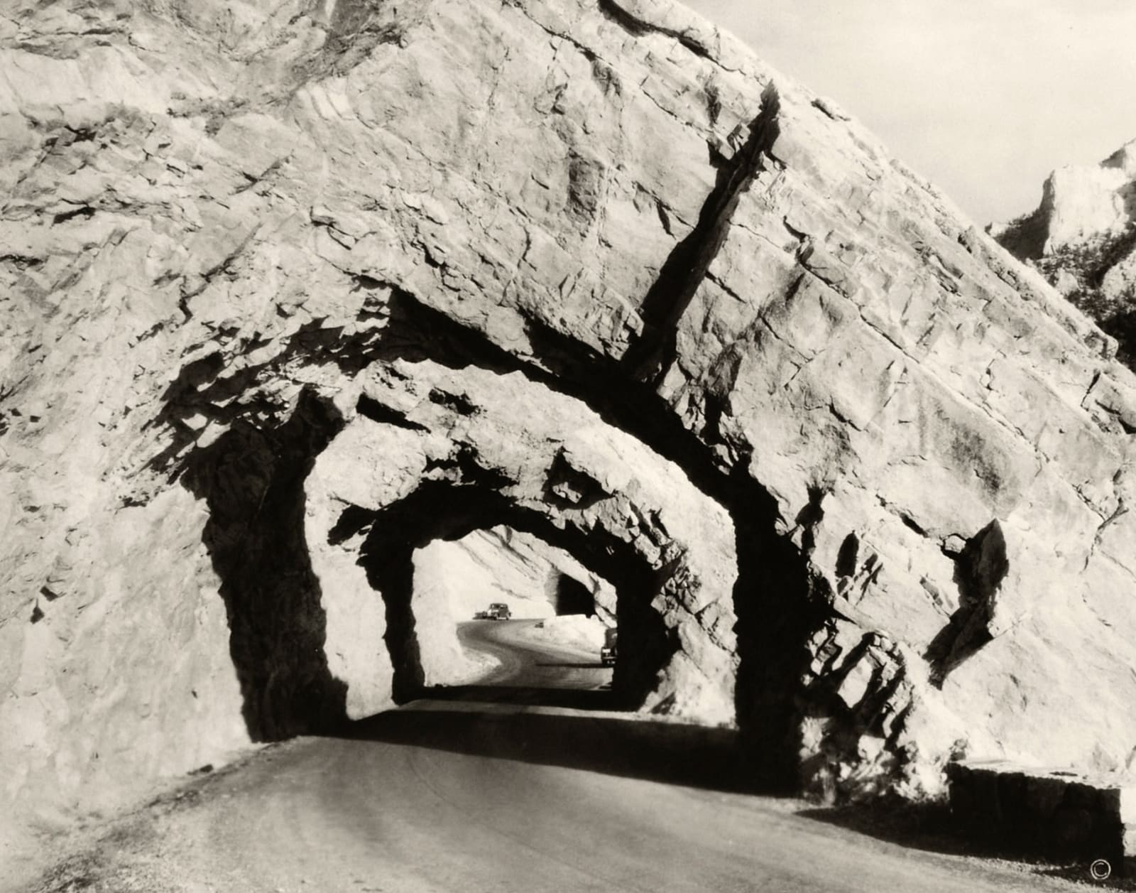 F. Jay Haynes, Cody Hwy. Tunnels near Shoshone Dam, 1920s-30s