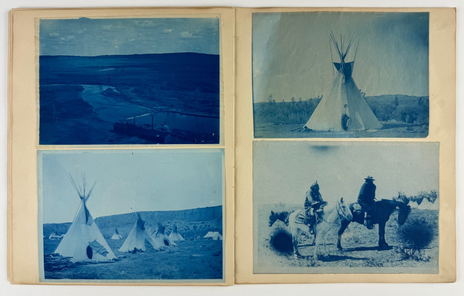 [Montana], Rich Collection of Cyanotypes Showing Scenes Along the Little Bighorn River and Elsewhere, 1890s
