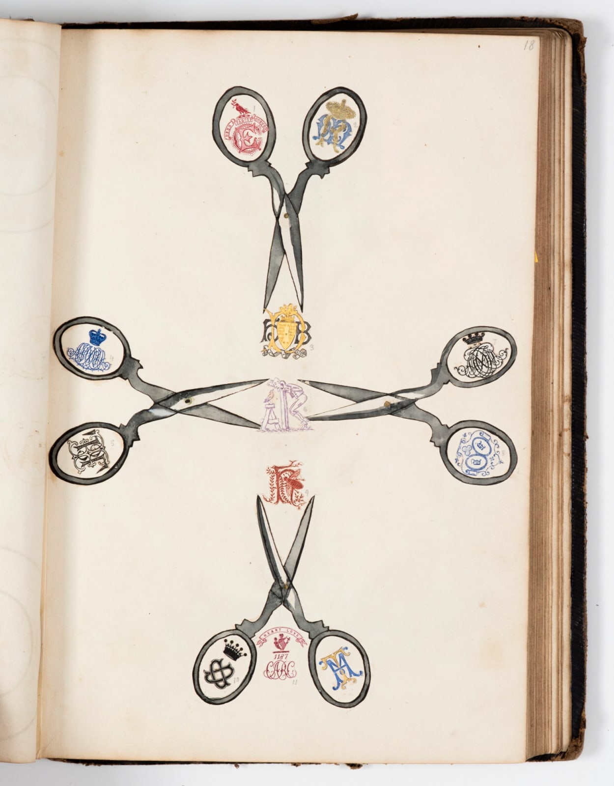 [Unknown], Album of Elaborately and Artfully Arranged Crests and Monograms, 1880s