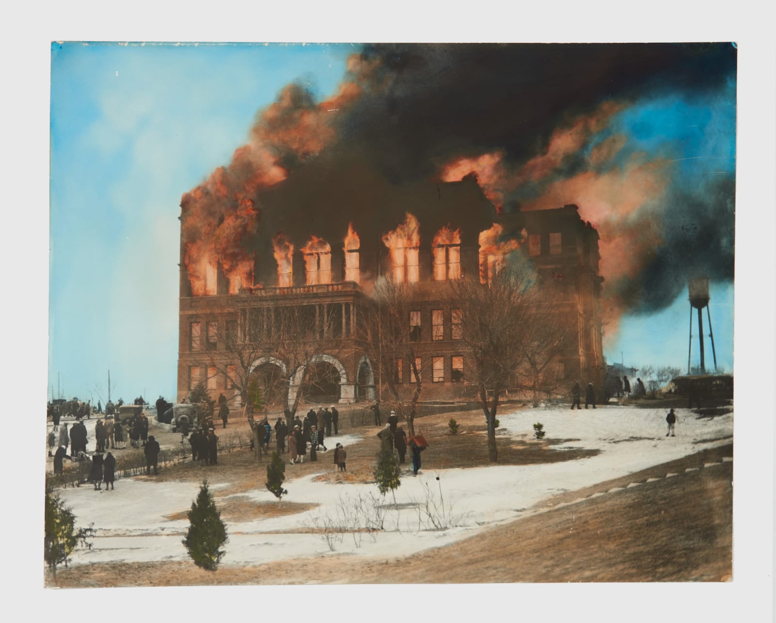 Finney's Daily Photo Service, Fire at North Dakota State Capitol, Bismarck, 1930