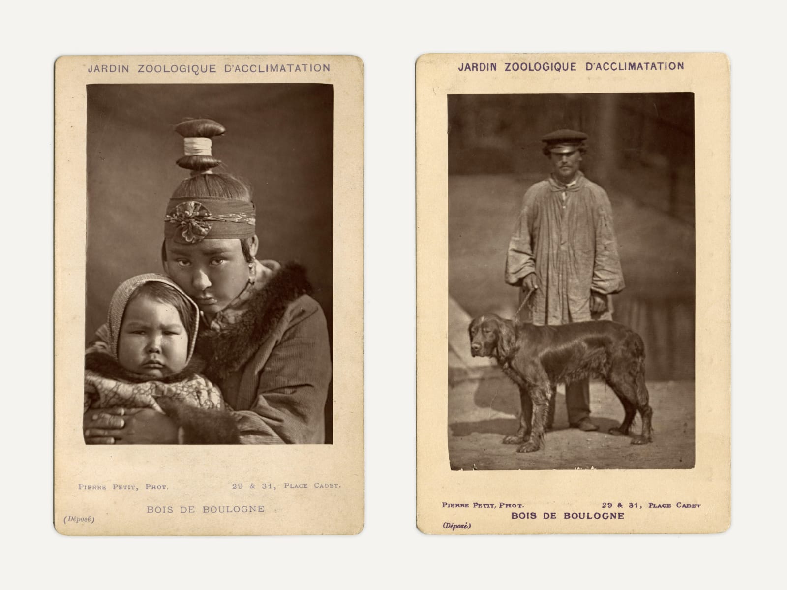Pierre Petit, Two Portraits from the Ethnological Exposition at the Jardin Zoologique d'Acclimation, Bois de Boulogne, 1883