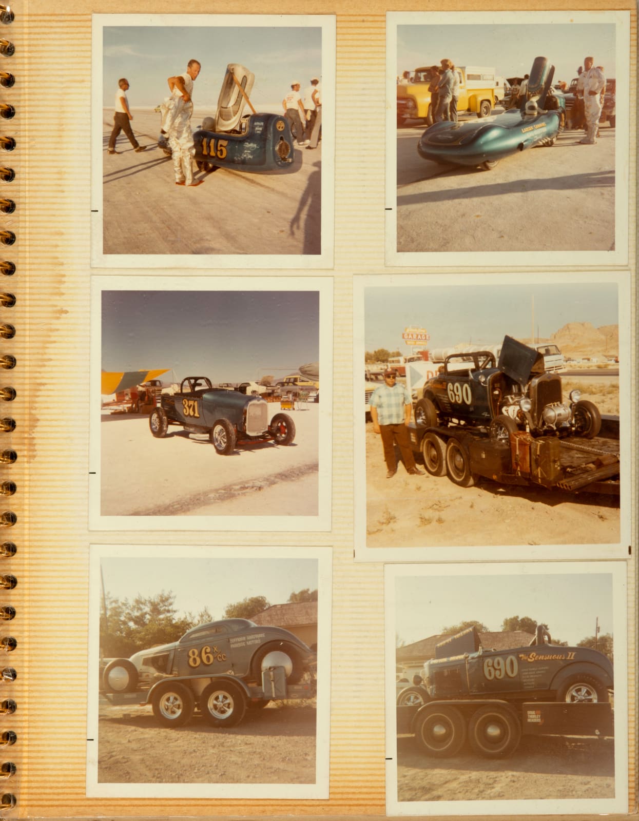 [Mel and Mike Swain], Album Showing Drag Racing Brothers at El Mirage, 1970s