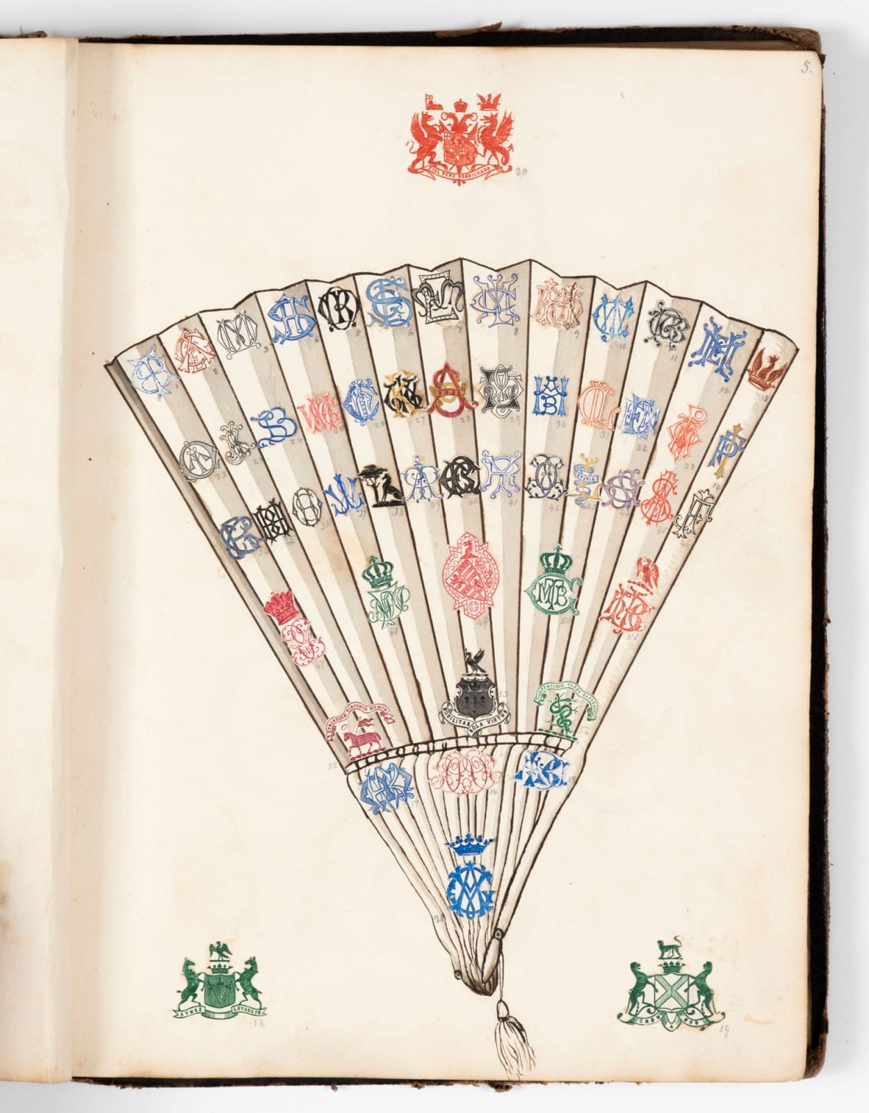 [Unknown], Album of Elaborately and Artfully Arranged Crests and Monograms, 1880s