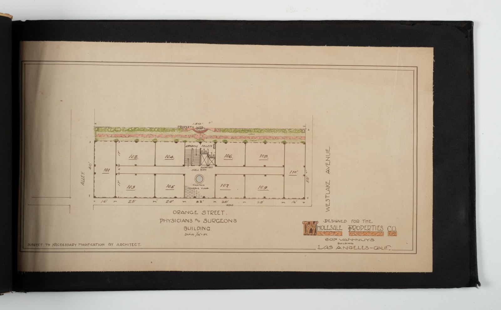 [Westlake Professional Building], Prospectus for a Los Angeles Art-Deco Commercial Property, 1920s