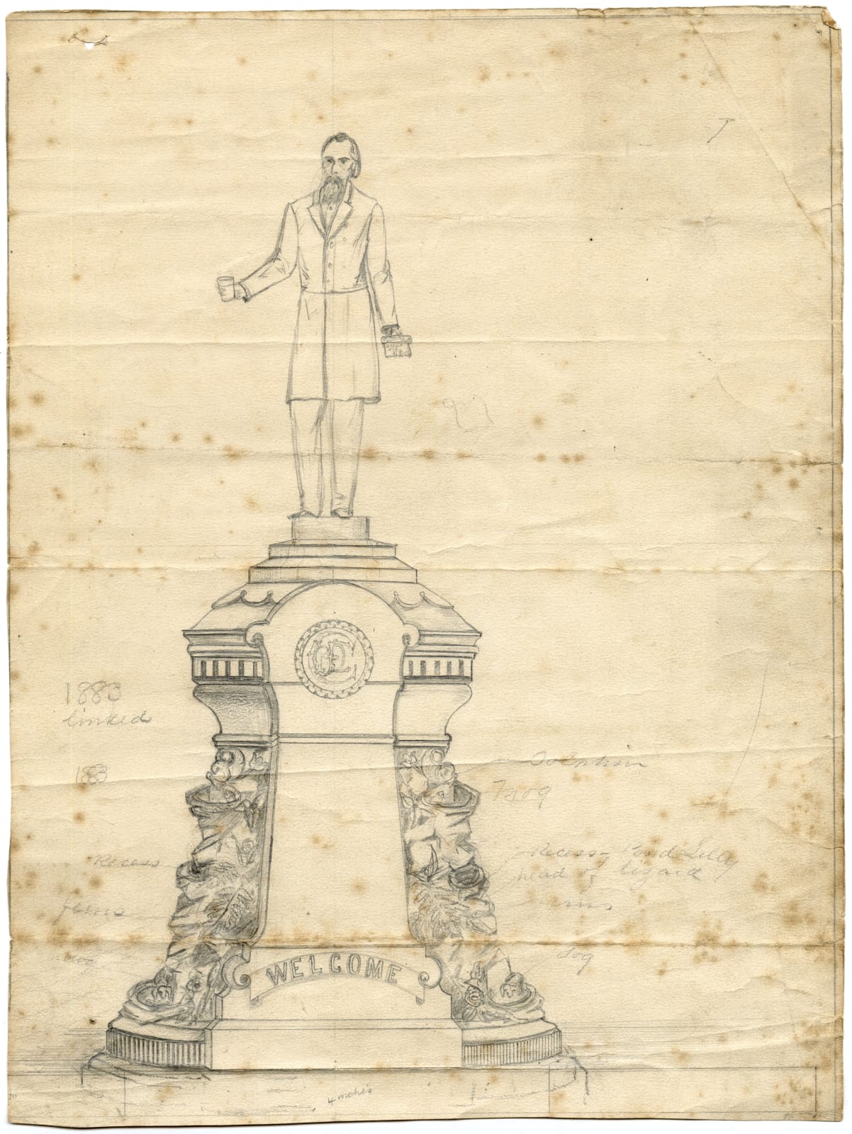 [Henry D. Cogswell], Archive of Photographs, Drawings, Manuscripts and Printed Matter Related to an Eccentric Californian Philanthropist, 1870s-90s