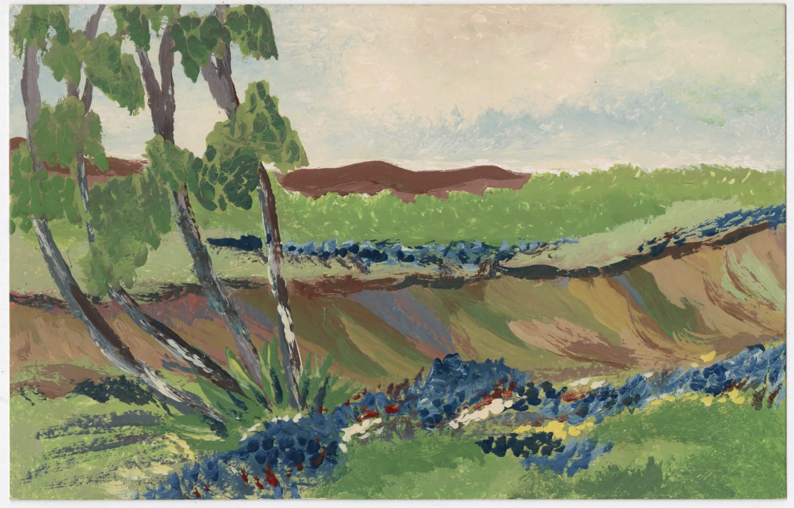 Nyla Thomas, Group of Painted Postcards Completed by a Texas "Mouth Artist", 1950s