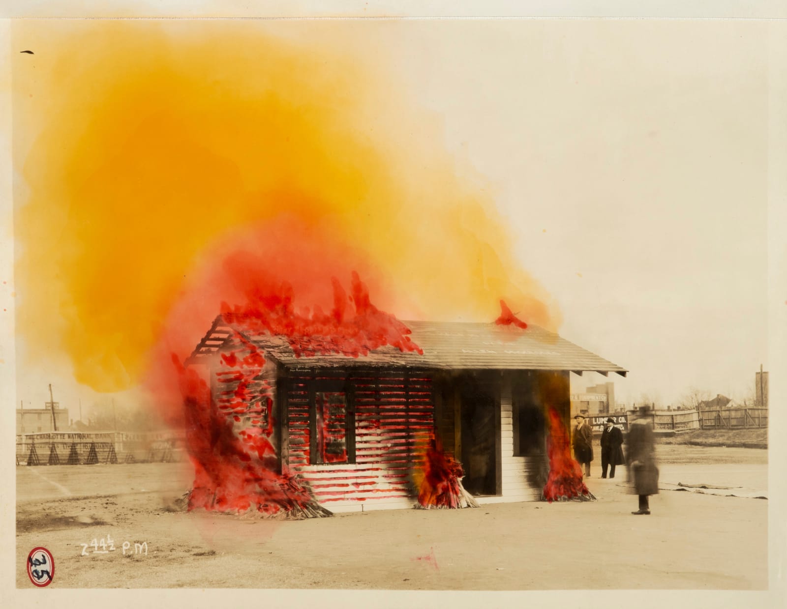 [Arthur P. Allen—Fire Proof Lumber], Company album demonstrating the resilience of Fire-Proof lumber, depicted in a 12-image sequence of “the most unique Fire Test ever made”, 1926