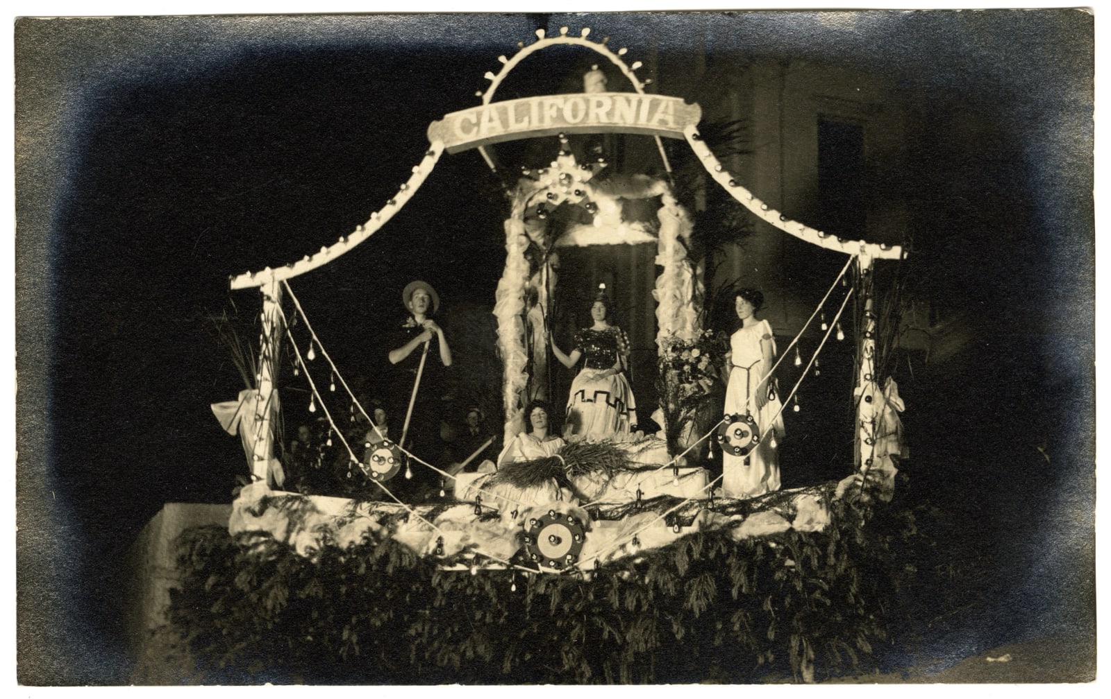 Prince Studio, et al., Real-Photo-Postcards chronicling the Shriner's Electric Parade in Los Angeles, 1912