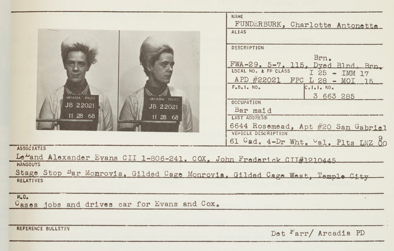 [Southern California Safe Burglary Investigators’ Association], Zine-like dossier used by safe burglary investigators throughout California, 1969