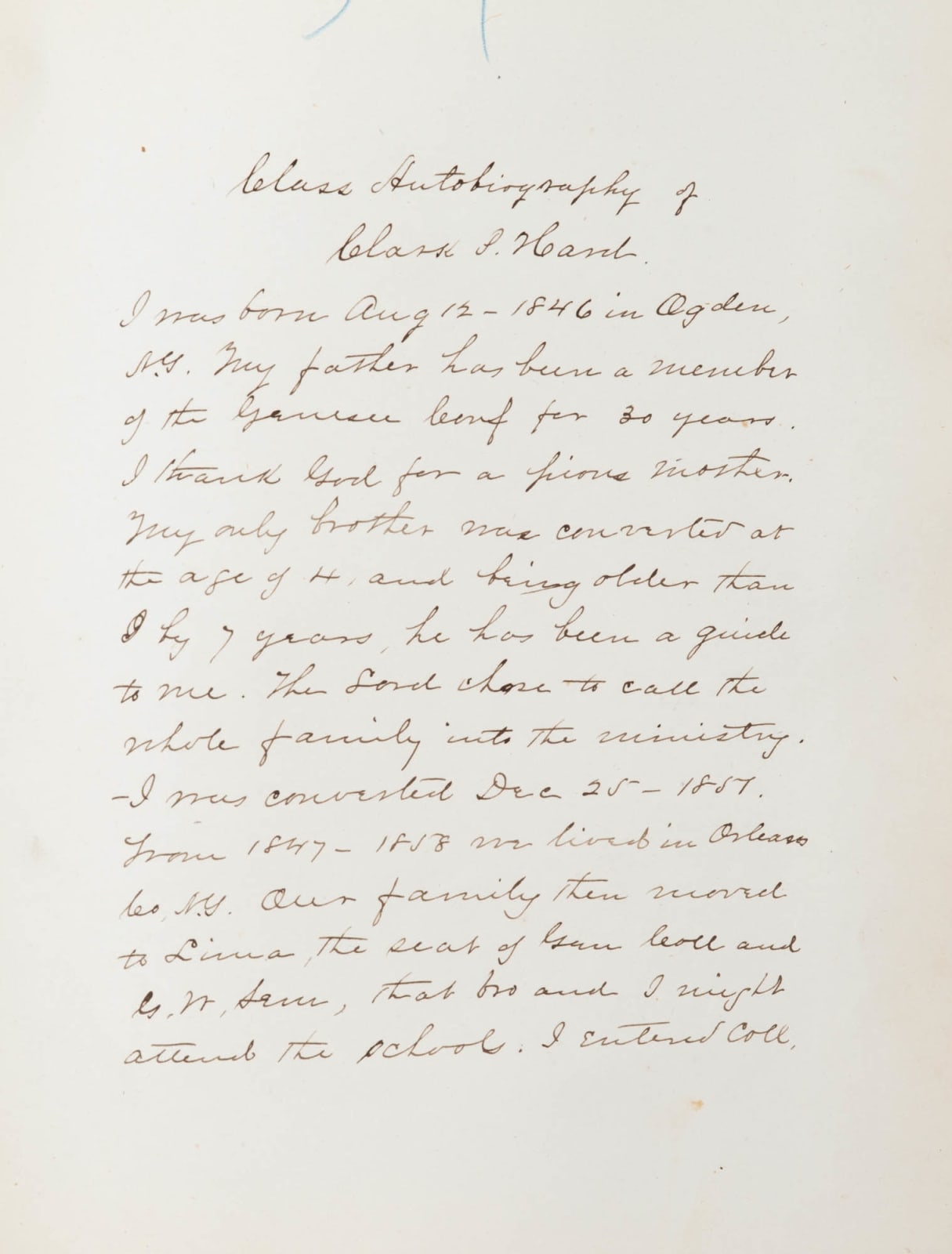 [Garrett Biblical Institute], Photographically-Illustrated Yearbook with Manuscript Biographies, 1867