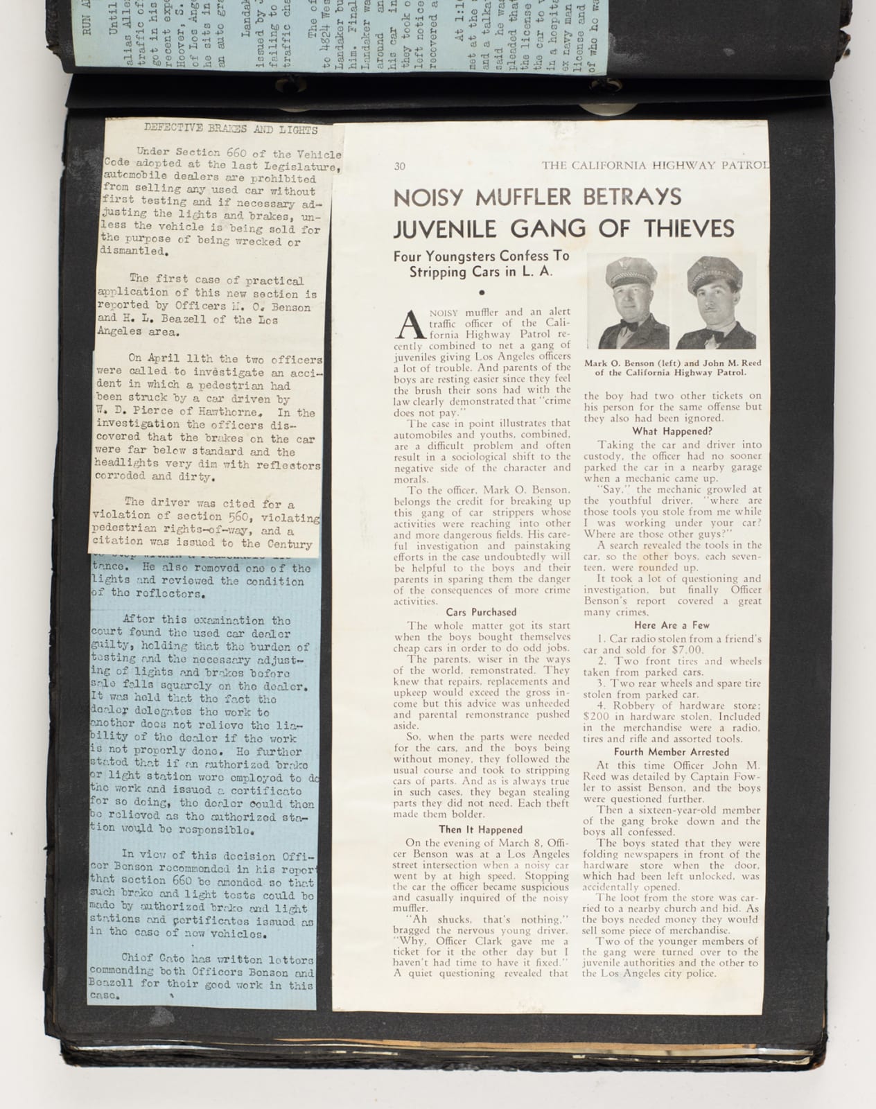 [LAPD Highway Patrol], Personal records from a bike cop, 1930s-40s