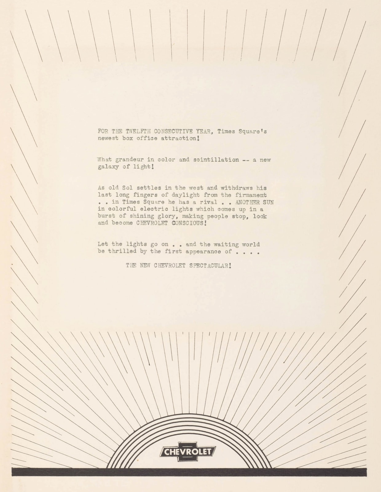 Chevrolet / Campbell-Ewald Co. / General Outdoor Advertising Co., A step-by-step process of the new Chevrolet Electric Spectacular in Times Square, New York, 1937