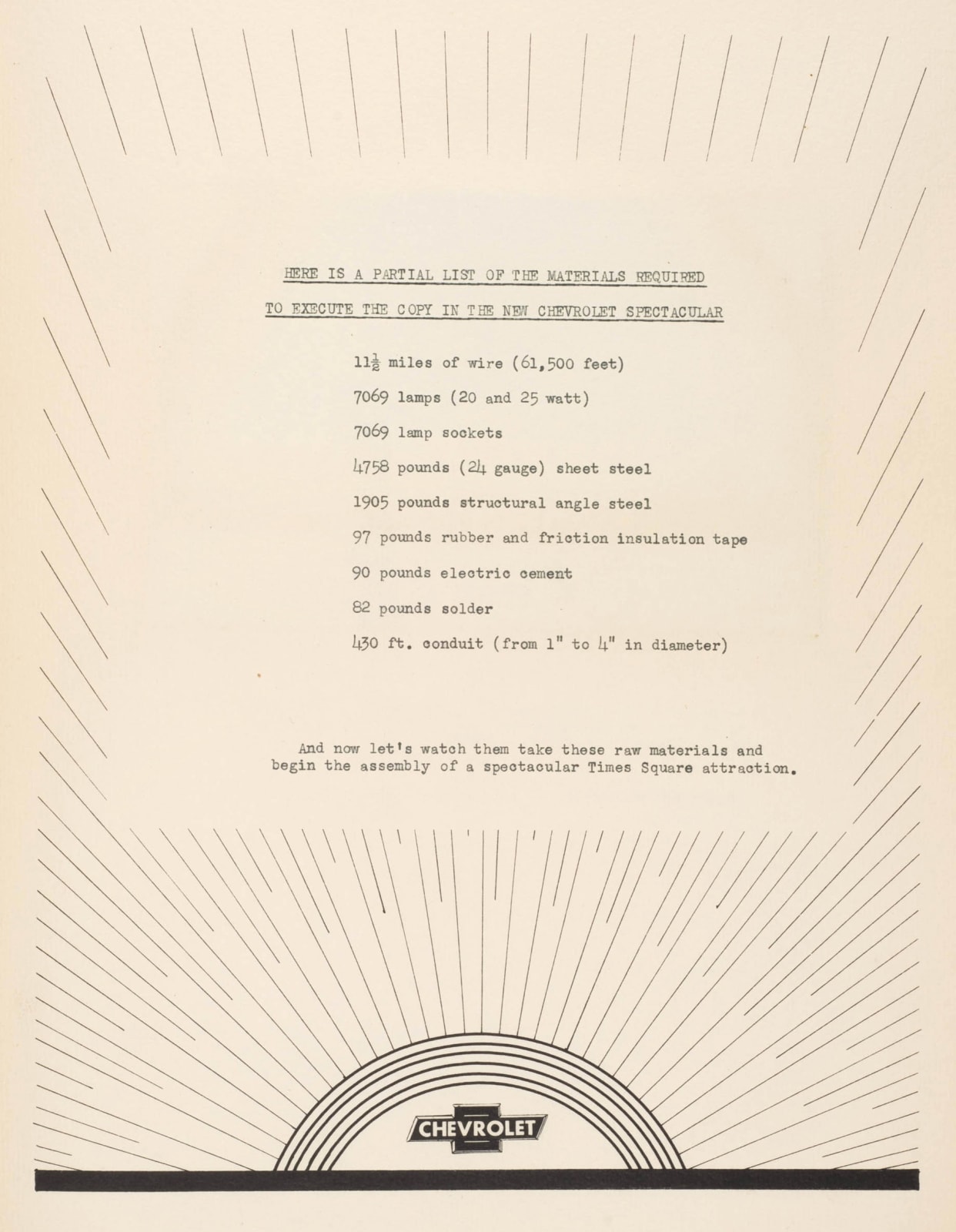 Chevrolet / Campbell-Ewald Co. / General Outdoor Advertising Co., A step-by-step process of the new Chevrolet Electric Spectacular in Times Square, New York, 1937