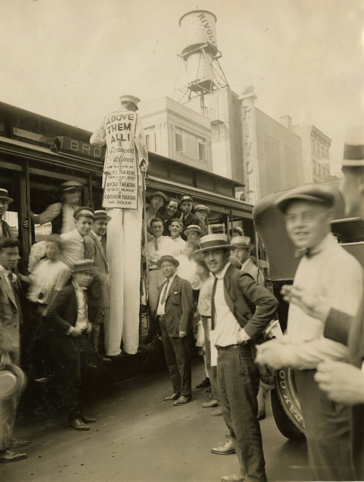 [Outdoor Advertising], Photographic Array of Unique Publicity Methods for a Variety of Silent Films, 1920s