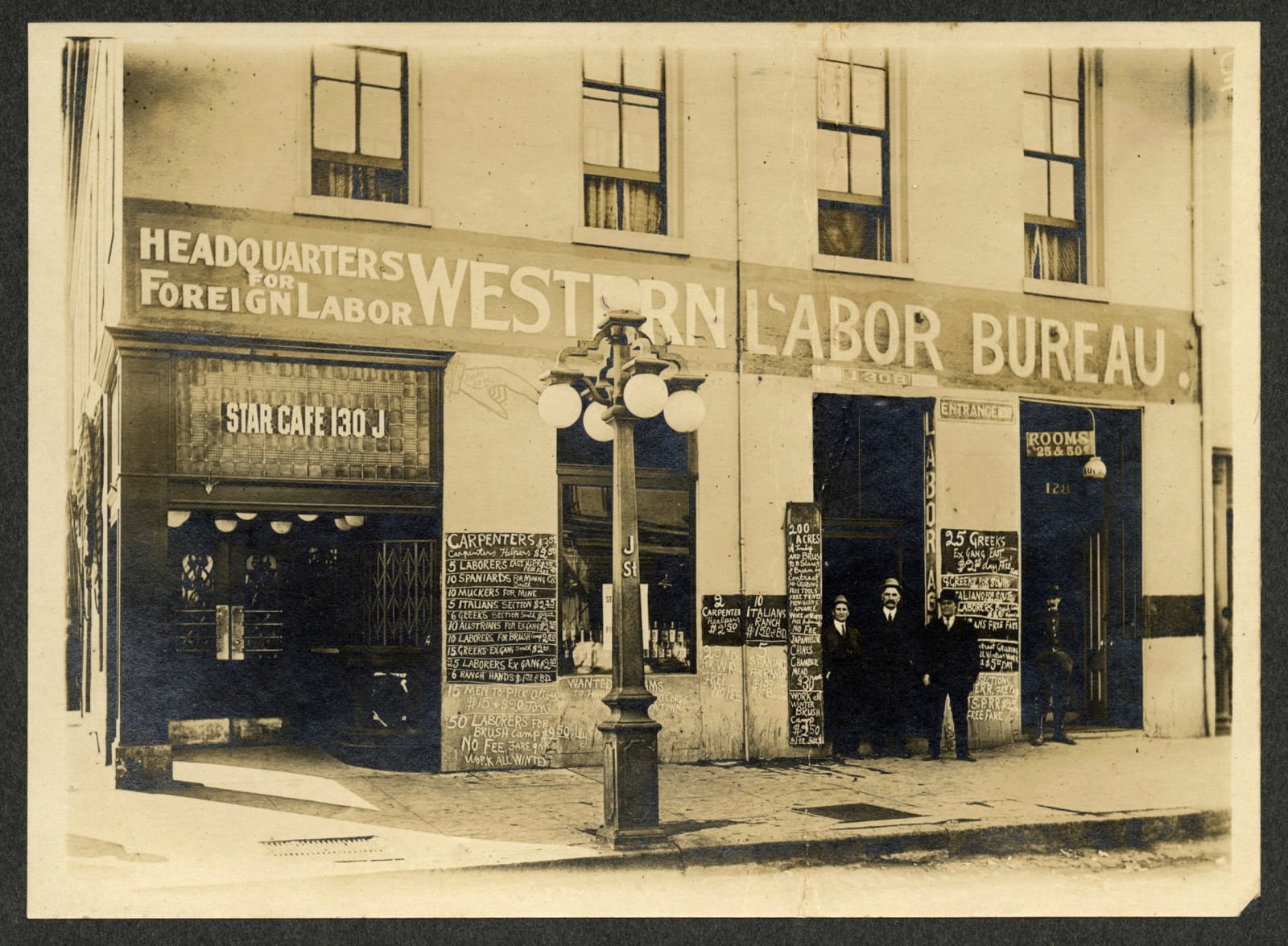 [Foreign Labor Bureau], Exterior View of the Headquarters for Foreign Labor in Sacramento, CA, 1910s