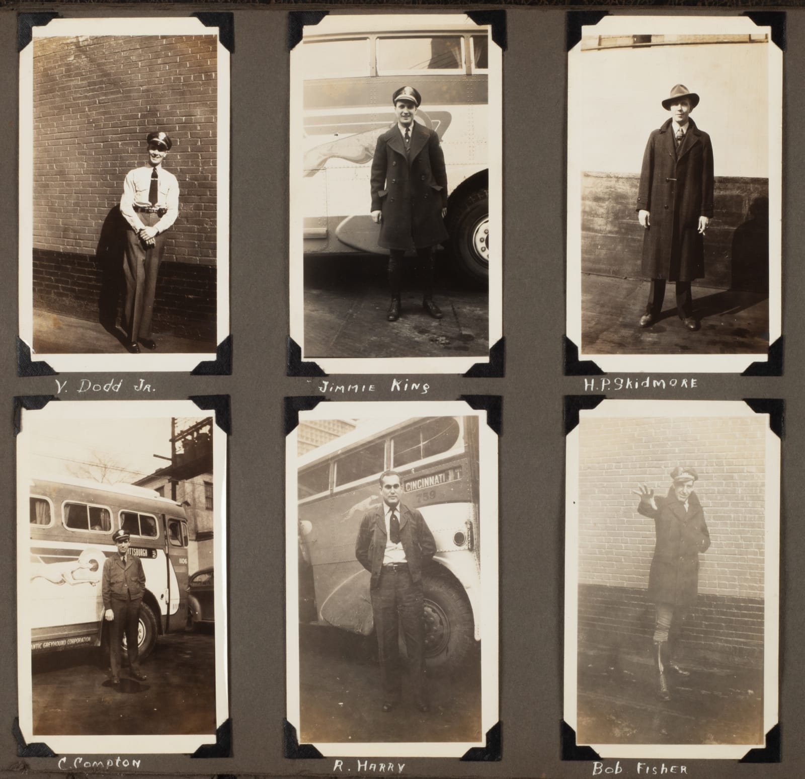 Mildred Bailey, Album with Portraits of Greyhound Bus Employees in West Virginia , 1941