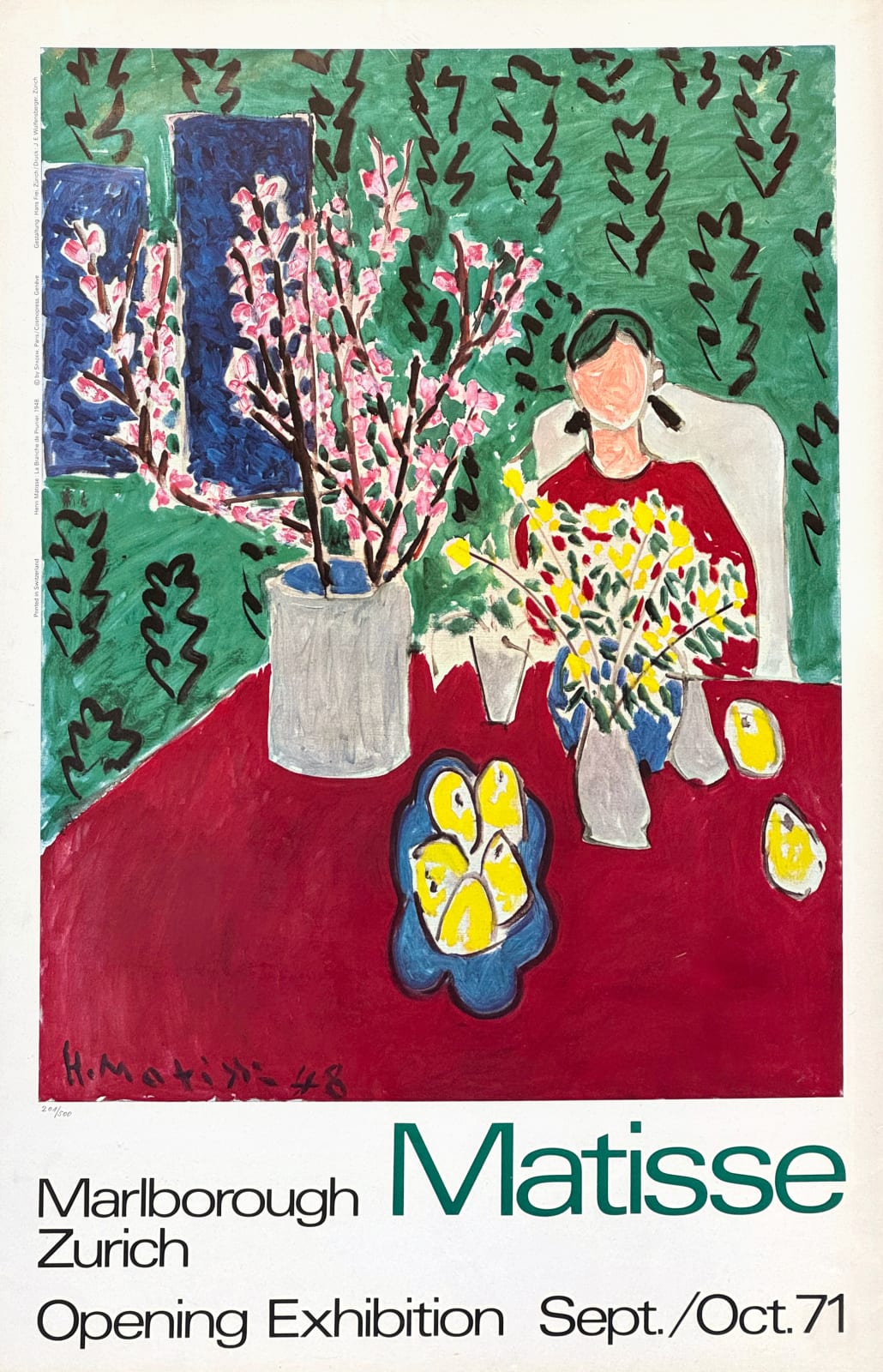 Henri Matisse, Poster for "Matisse" at Marlborough Zurich, 1971