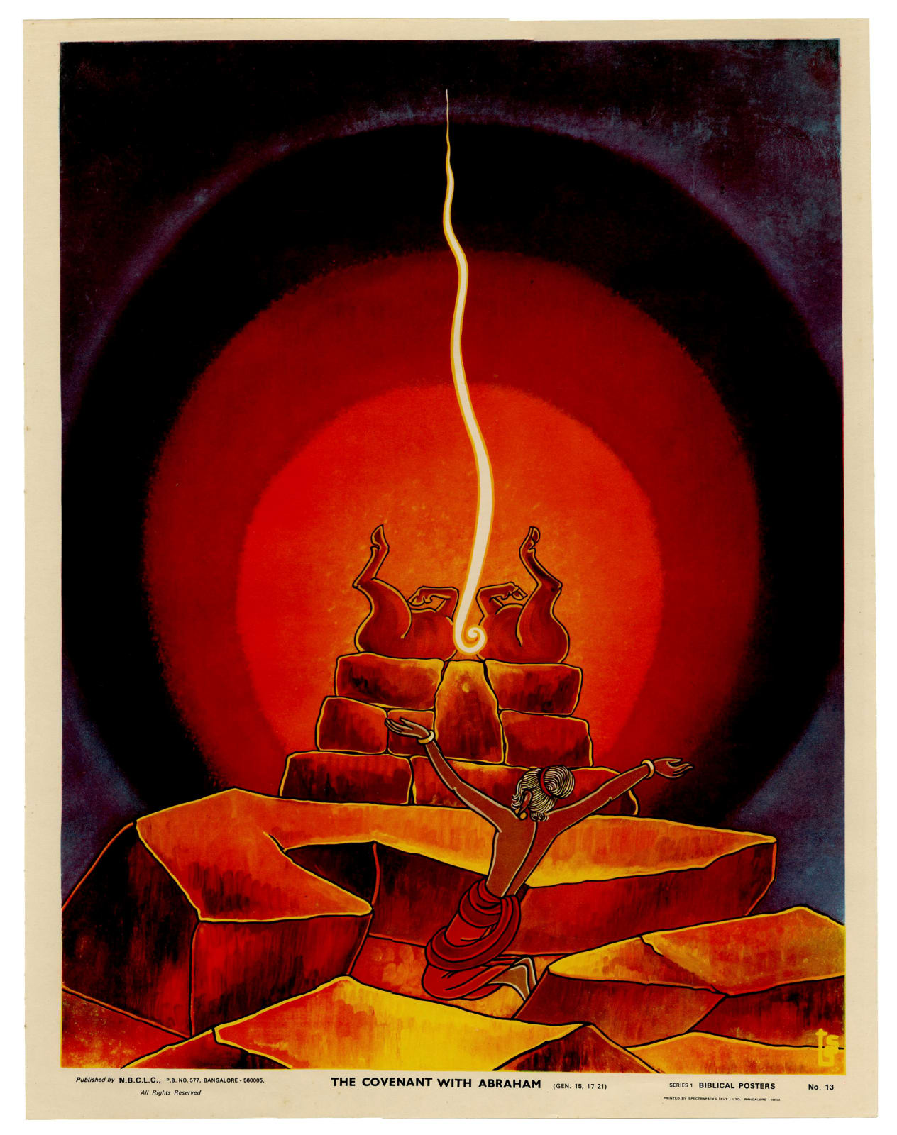 Sister Claire, SMMI, Rich and Vivid Series of Biblical Posters from India, 1970s