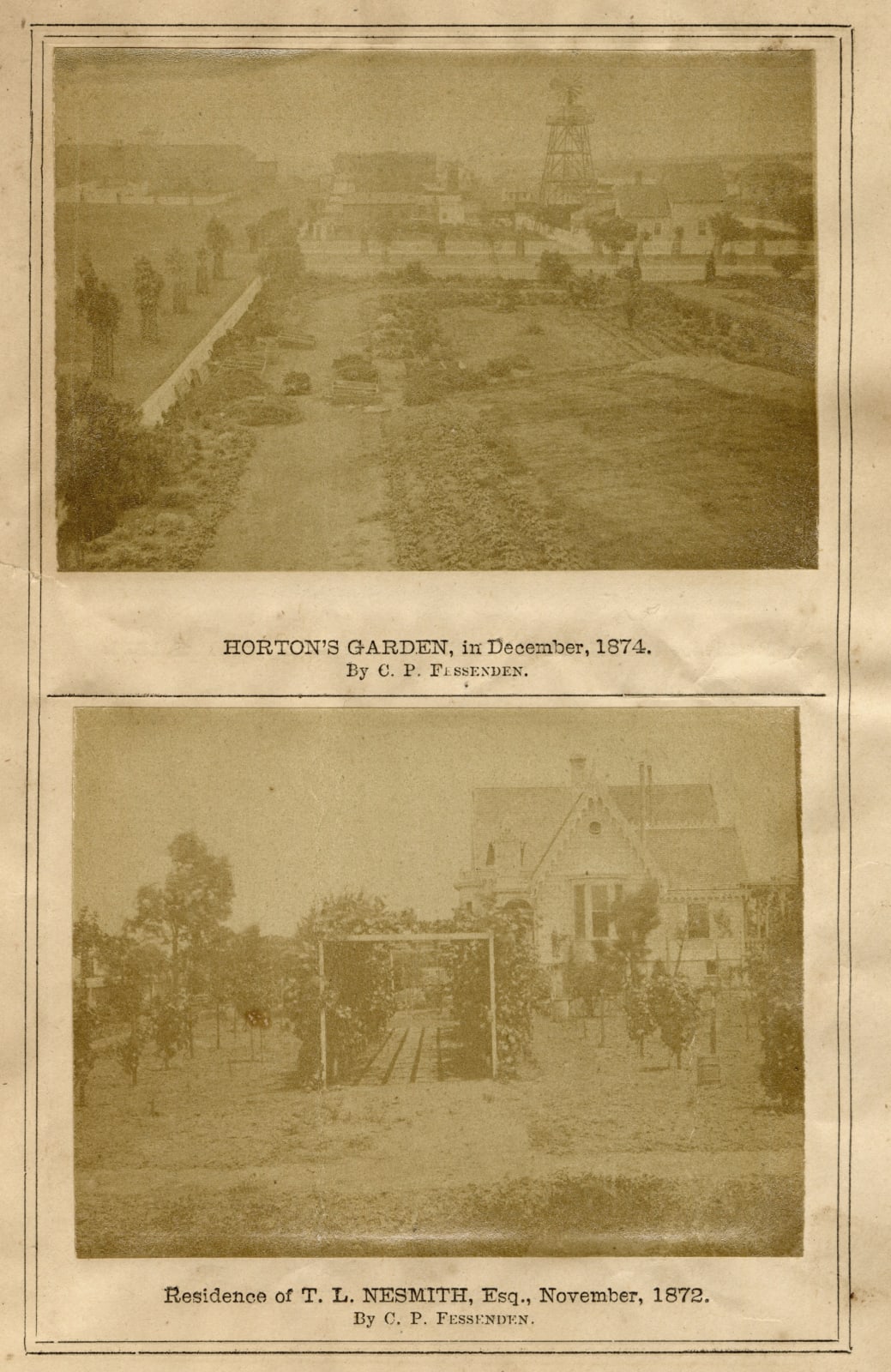 C. P. Fessenden / Parker & Parker, Photographic Segment from an Early Business Directory Published by The San Diego Daily Union, 1874