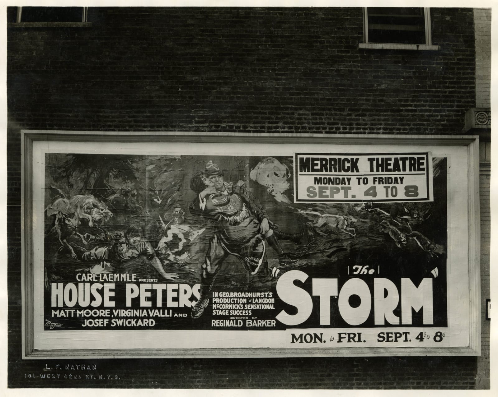 [Outdoor Advertising], Photographic Array of Unique Publicity Methods for a Variety of Silent Films, 1920s