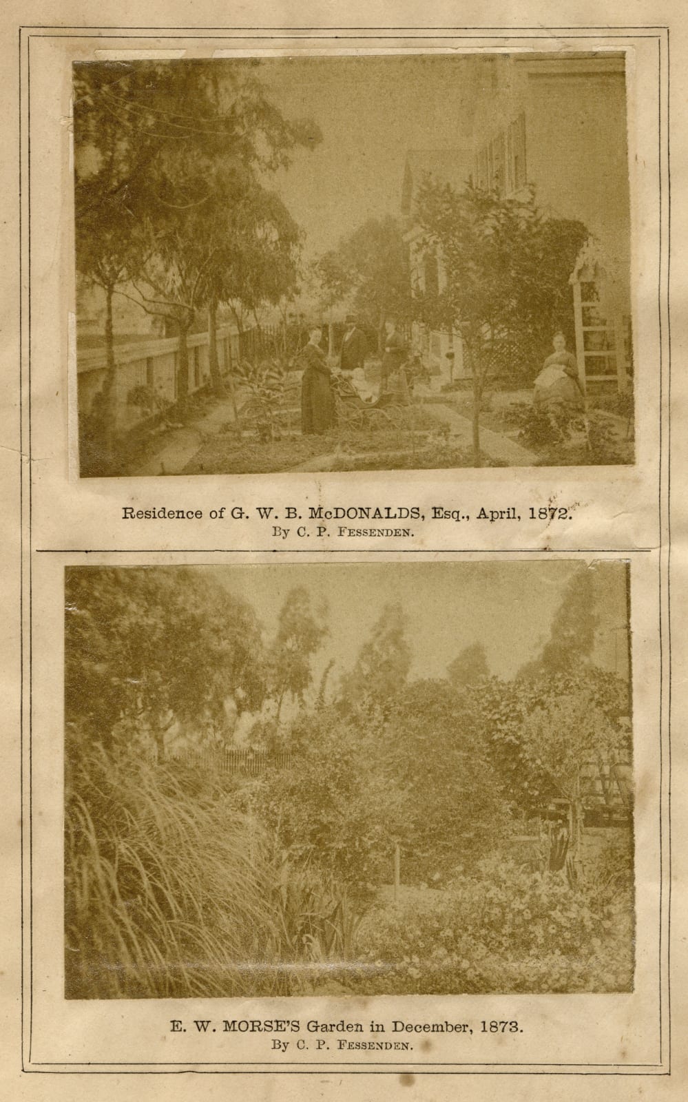 C. P. Fessenden / Parker & Parker, Photographic Segment from an Early Business Directory Published by The San Diego Daily Union, 1874