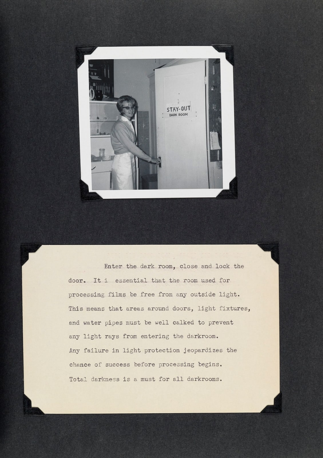 Alana Scott, Step-by-Step Album titled "Complete X-Ray and Darkroom Procedure", c 1960