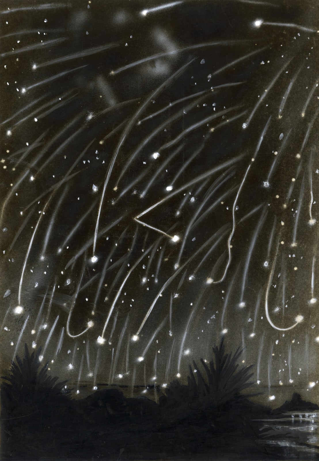 After Etienne Trouvelot, Photograph of Trouvelot's print, "The November Meteors", 1940s