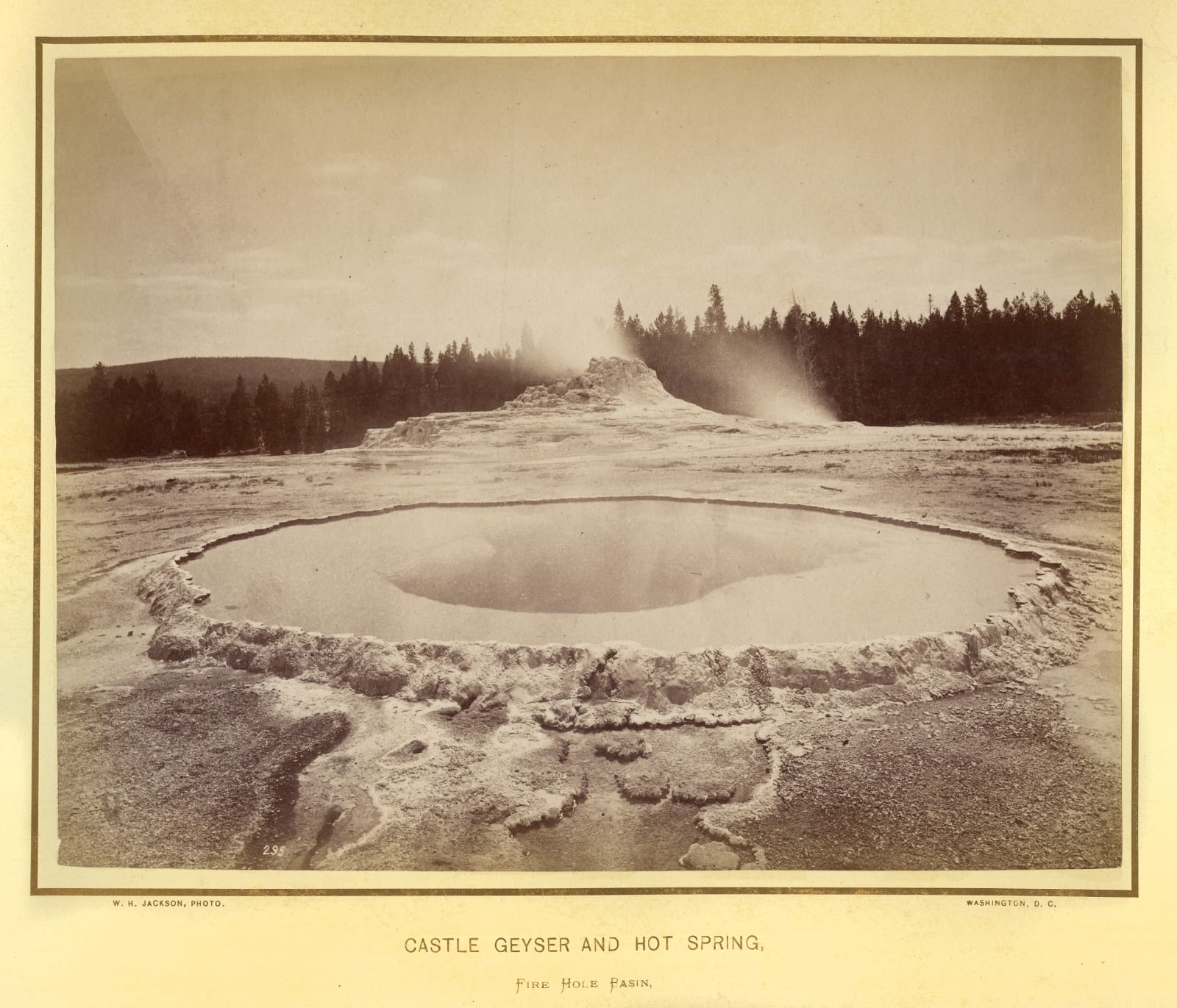 William Henry Jackson, Castle Geyser and Hot Spring, Fire Hole Basin, 1871