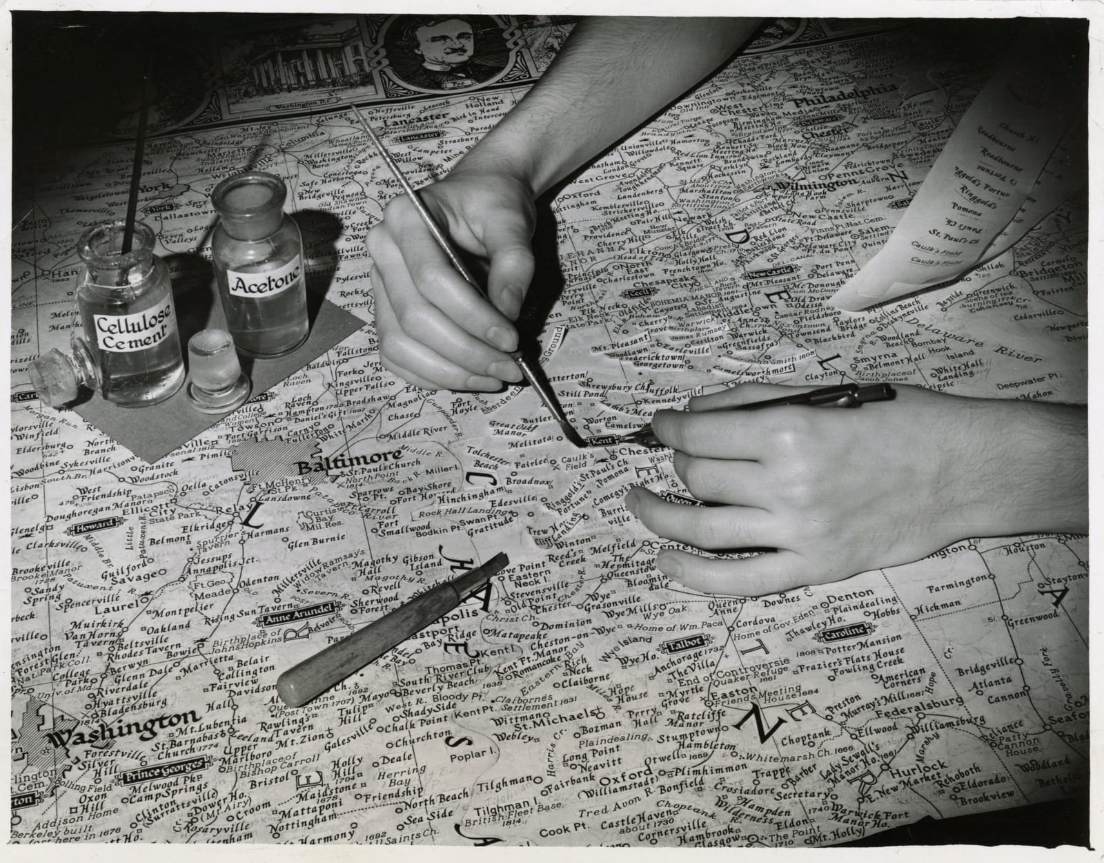 [Map-Making], Five Photos Showing the National Geographic Society's Cartographic Endeavors, 1941