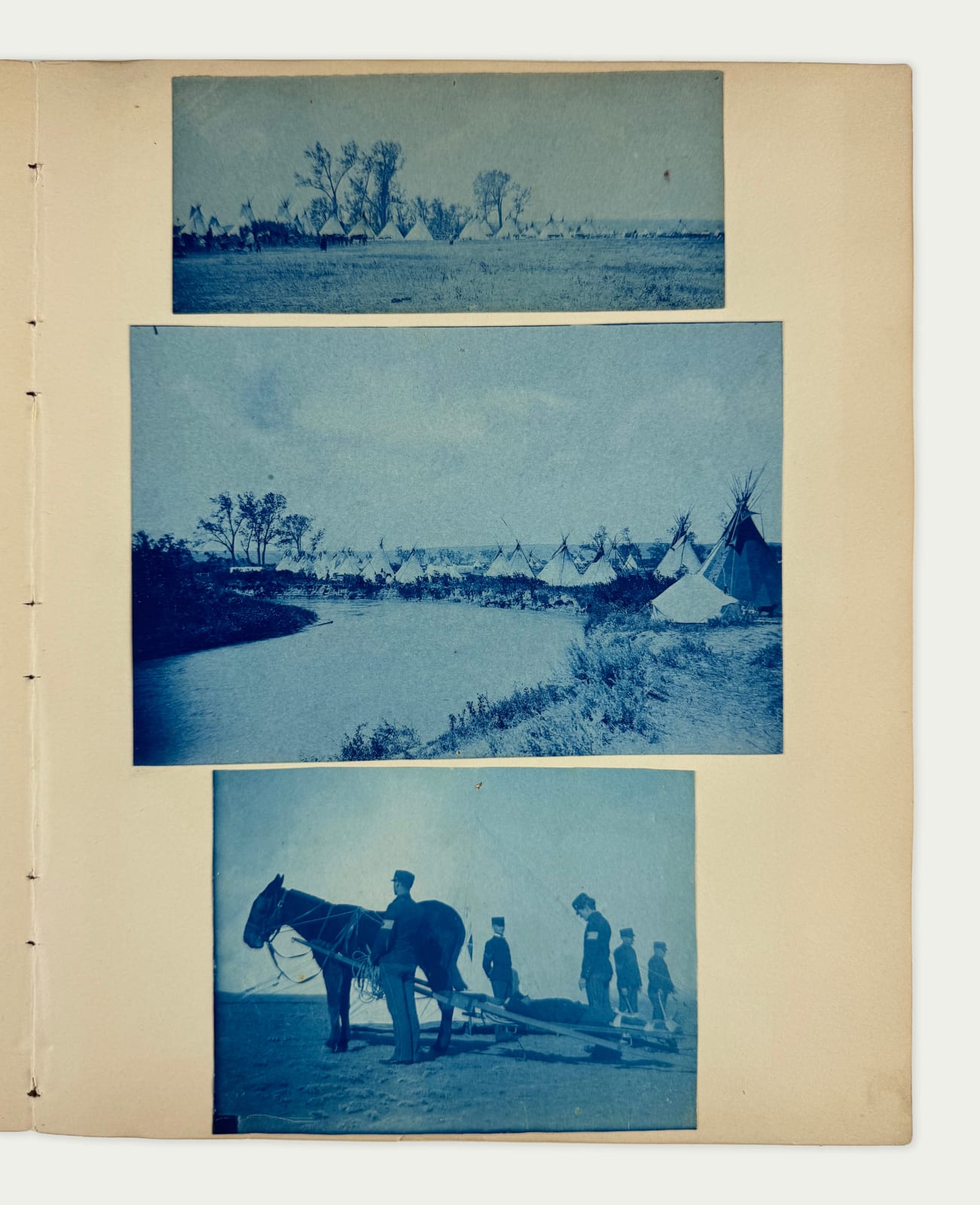 [Montana], Rich Collection of Cyanotypes Showing Scenes Along the Little Bighorn River and Elsewhere, 1890s