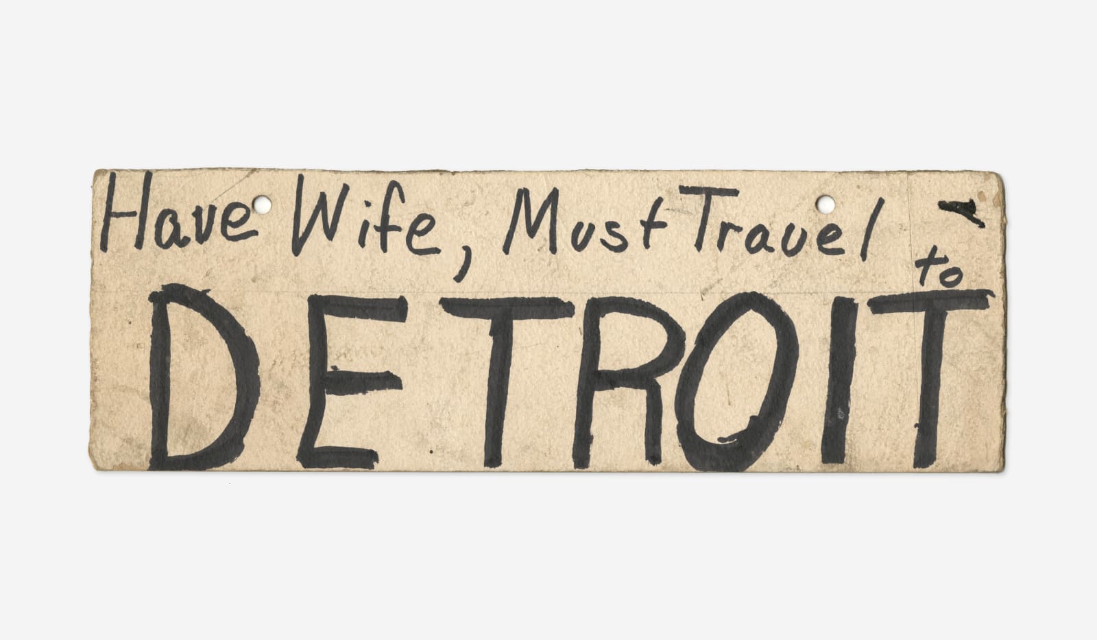 [Hitchiking], Hitchiker's Neck Sign to Detroit, 1960s