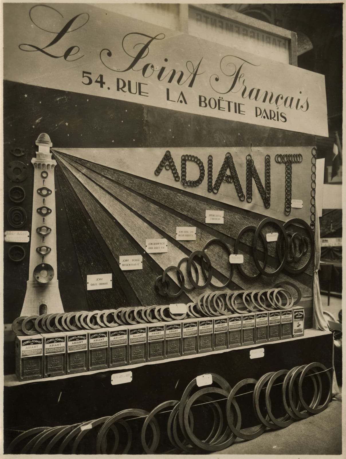 Unknown, Sales display for "Le Joint Francais," a manufacturer of O-Rings, 1928