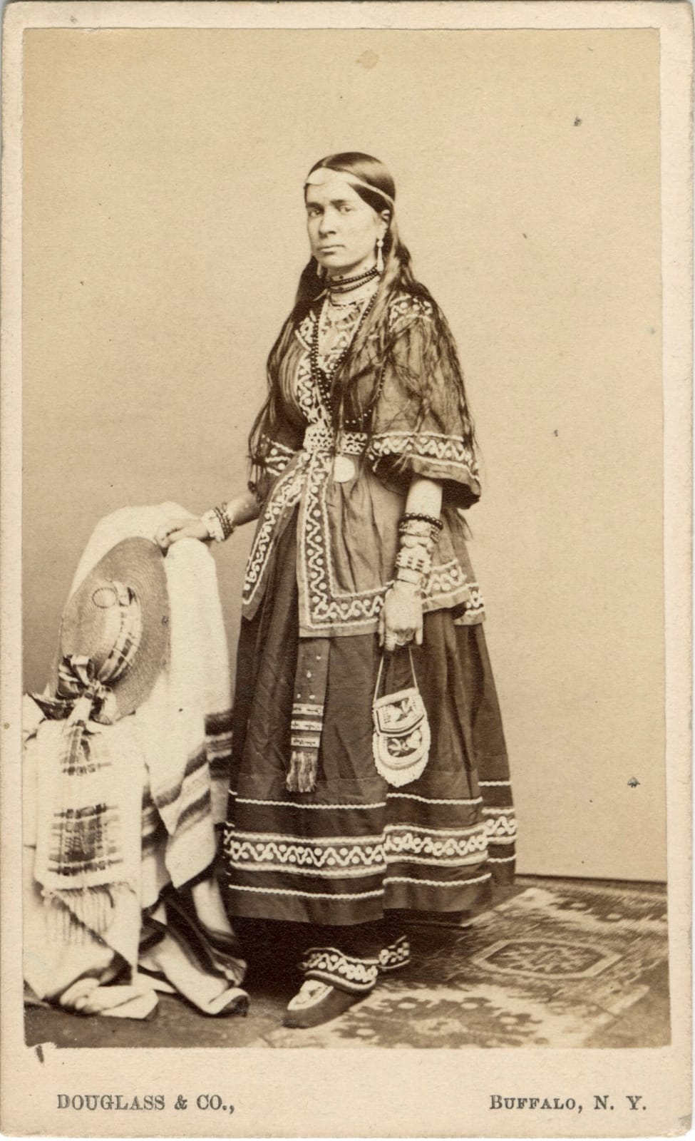 Douglass & Co. Studio, Carte-de-visite of an Iroquois Seneca Woman in Traditional Clothing, 1864