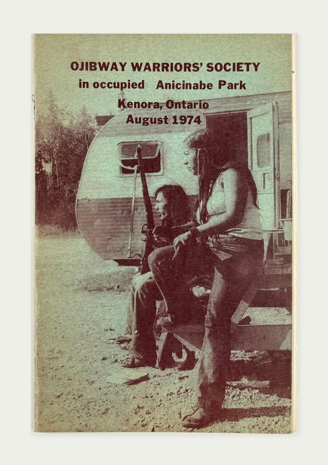 [Ojibwe], Ojibway Warriors' Society in Occupied Anicinabe Park, Kenora, Ontario, August, 1974