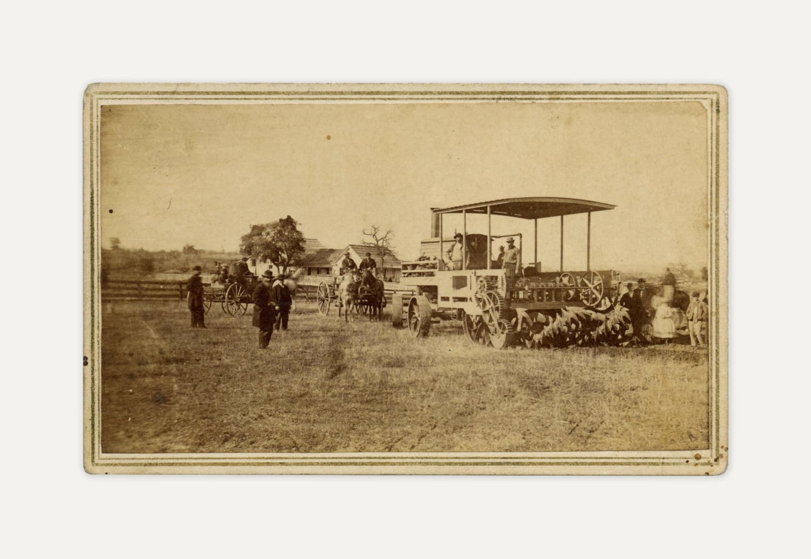 E. A. Kusel, Carte-de-visite of a Farming Scene in Oroville, California, 1860s