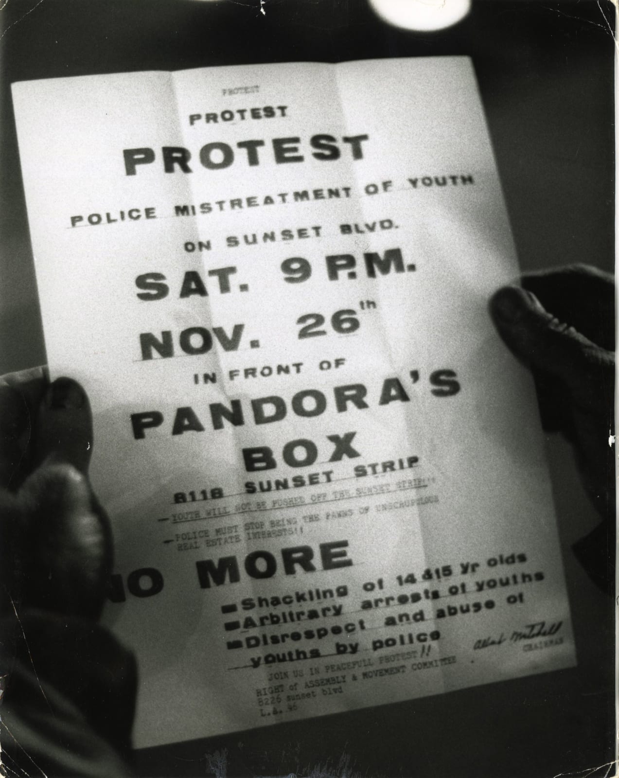 Unknown, Press Photo Related to the Sunset Strip Curfew Riots, 1966