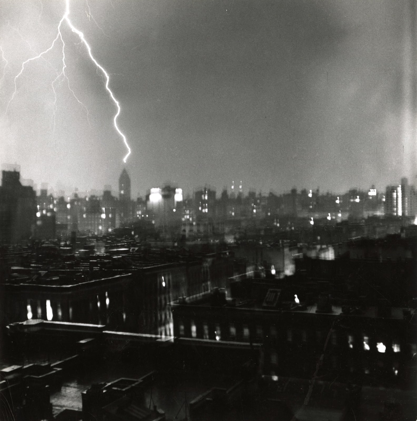 Pix Agency, Lightning Striking the Bank of Manhattan Trust Building, 1953