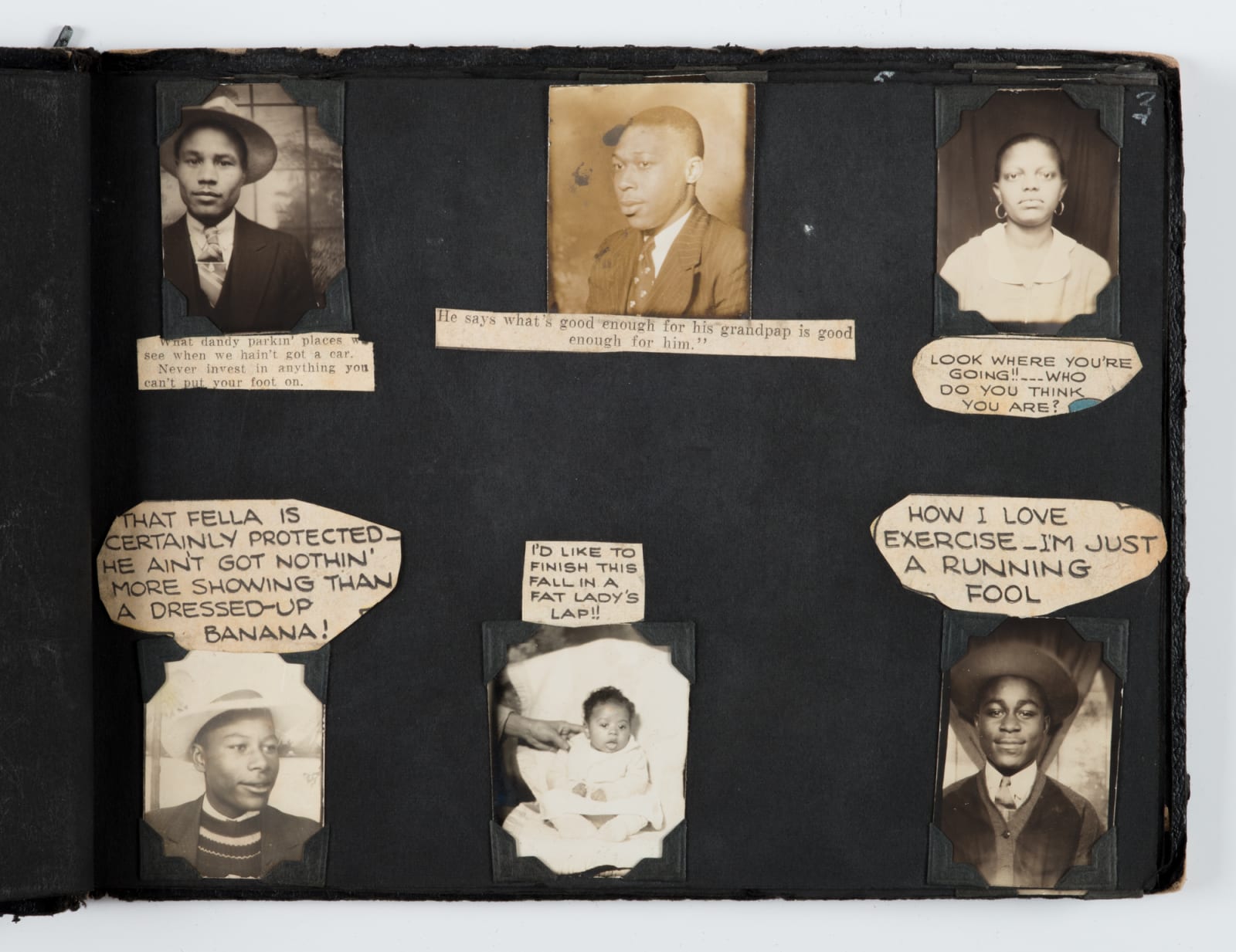 Lottie Mae Shaw, Humorous Album of Portrait Photographs and Comic Strip Clippings, 1930s