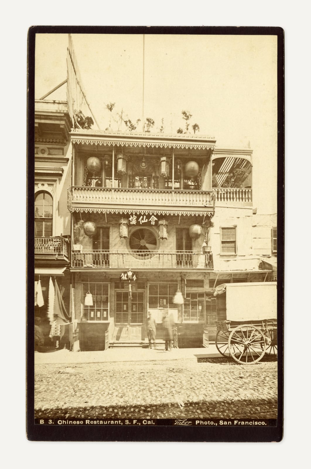 Isaiah W. Taber, Storefront of the Woey Sin Low Restaurant, Chinatown, San Francisco, 1880s