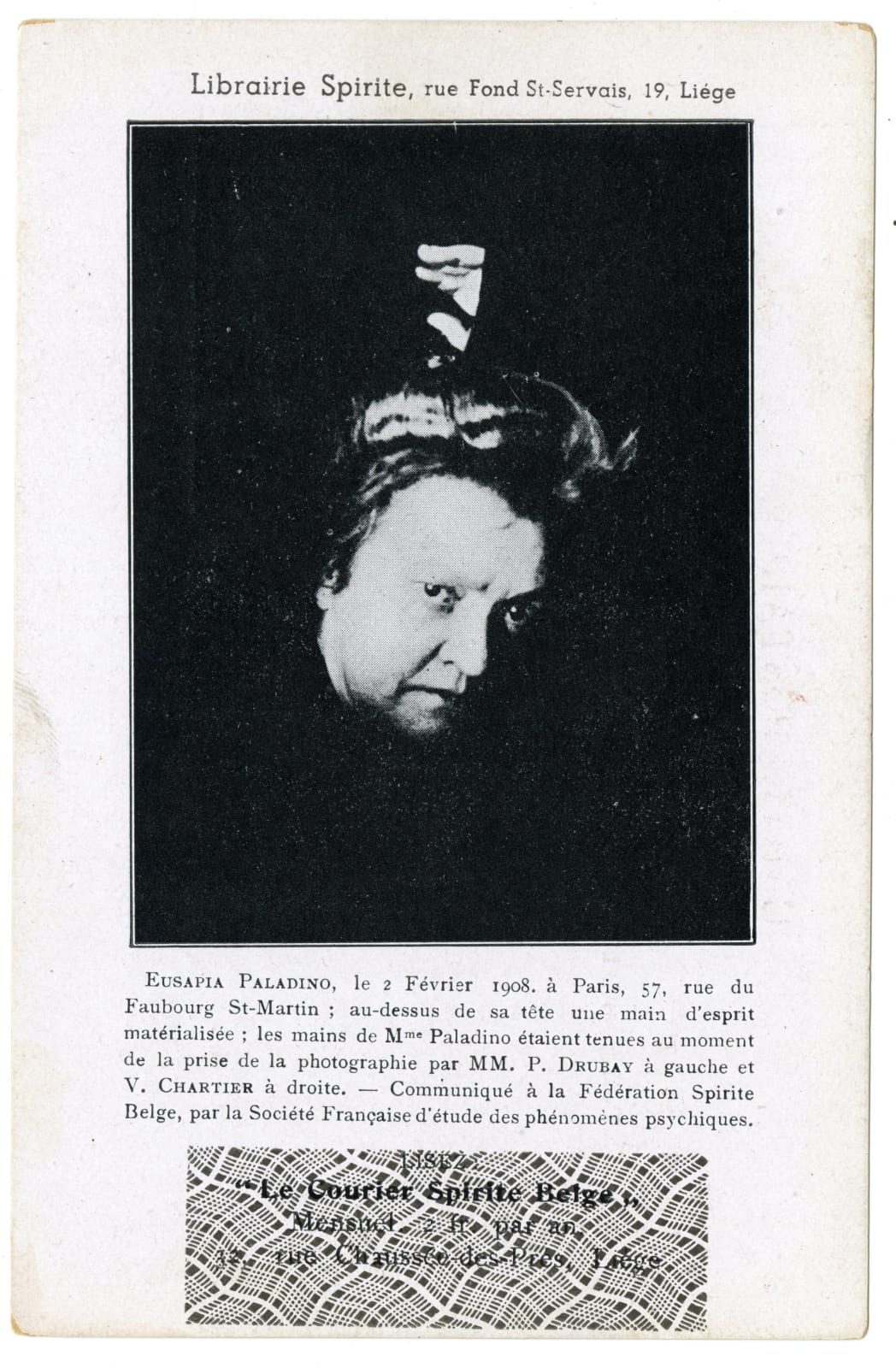 [Librairie Spirite], Five Postcards from a Spiritualist Group in Liege, Belgium, c. 1910