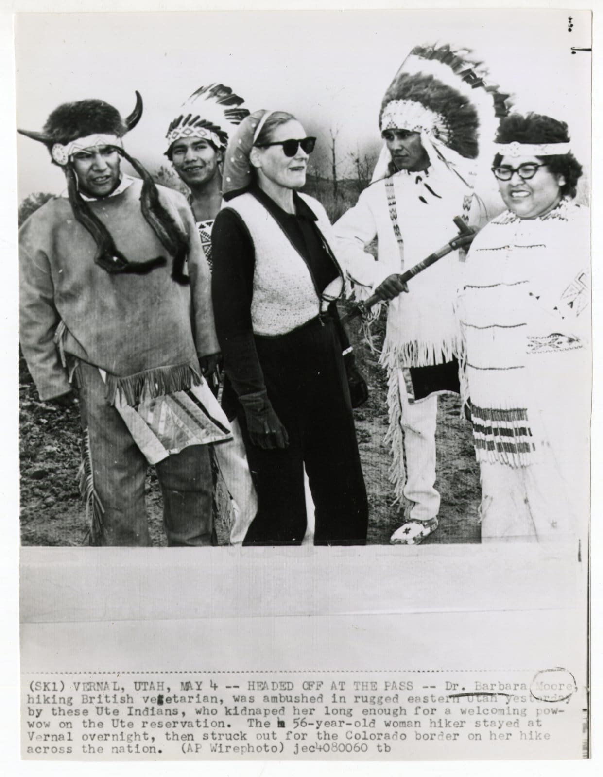 [Barbara Moore], Collection of Photographs of the Radical Walker and Vegetarian Activist Traversing Across the Country, 1940s-60s